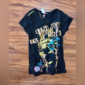 NWOT Pepe jeans Black crazy rock tour short sleeve T-Shirt Bold Graphic Design​